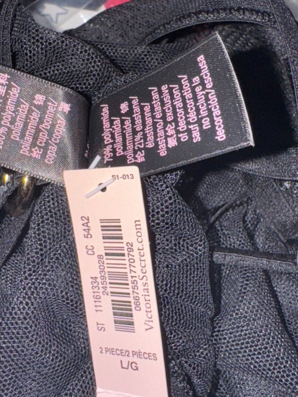 Victorias Secret Black Sheer Mesh Lace Lingerie Babydoll Dress With Strappy Deta - Picture 4 of 11